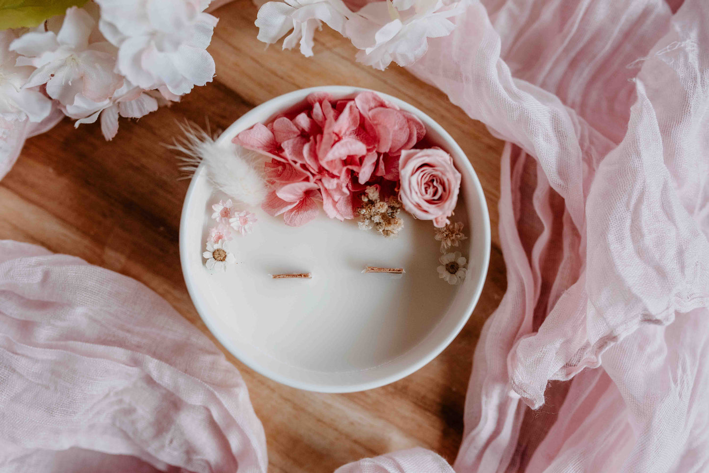 Fleur de Cerisier - Bougie cire de soja, parfum sans CMR, fleurs séchées