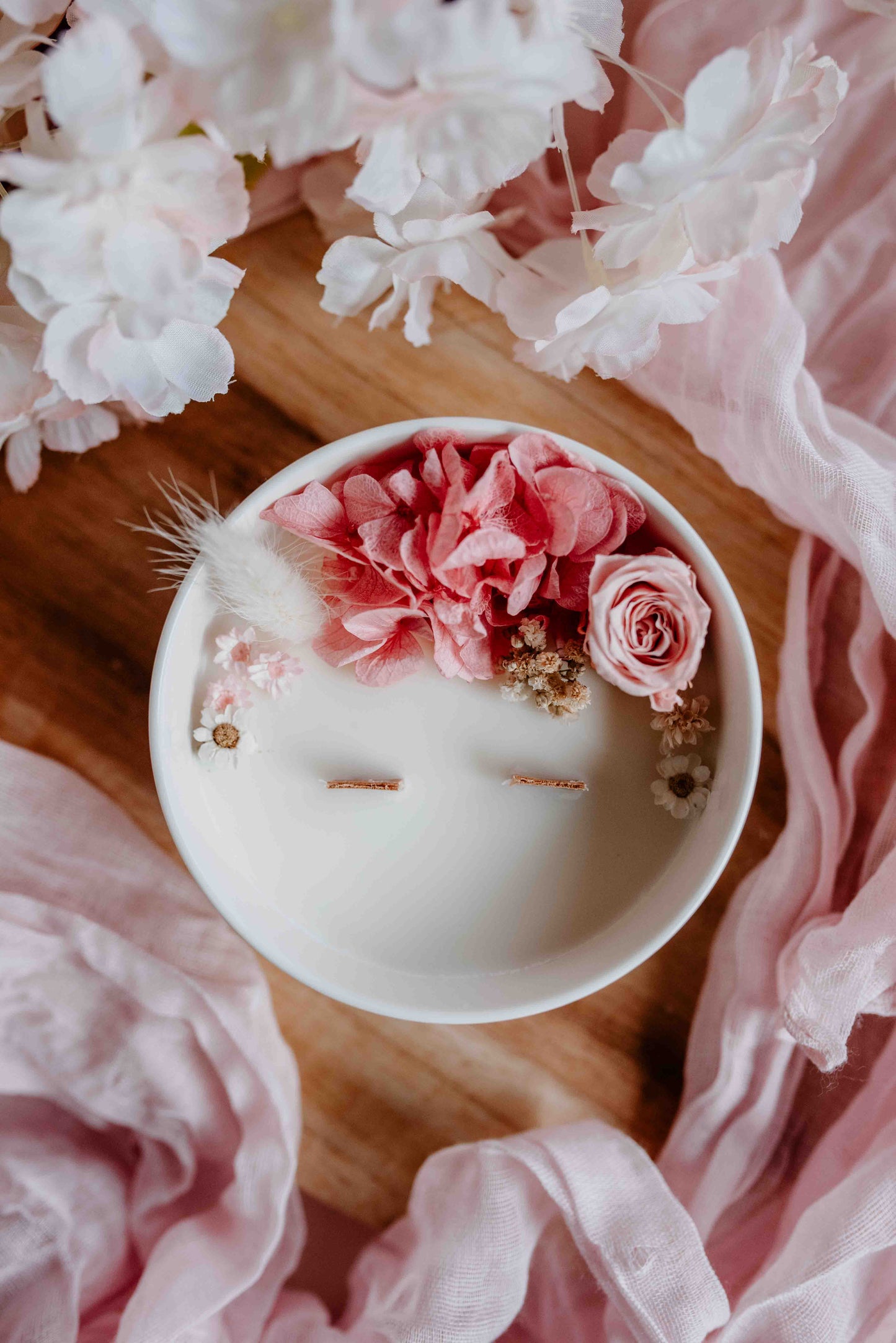 Fleur de Cerisier - Bougie cire de soja, parfum sans CMR, fleurs séchées