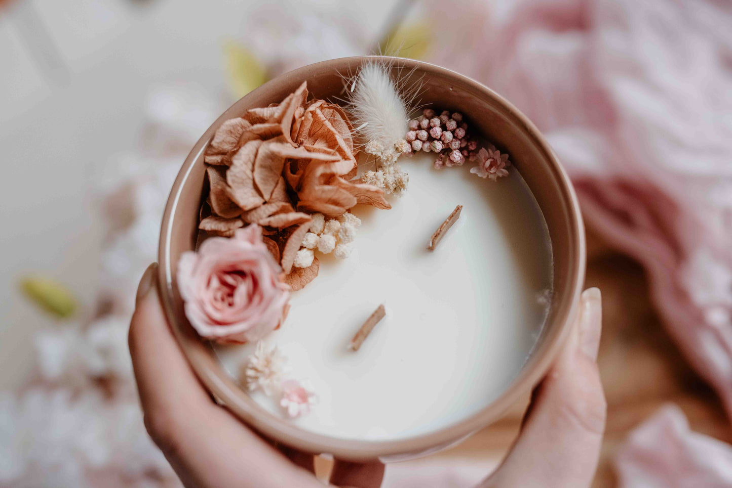 Orchidée Noire - Bougie cire de soja, parfum sans CMR, fleurs séchées