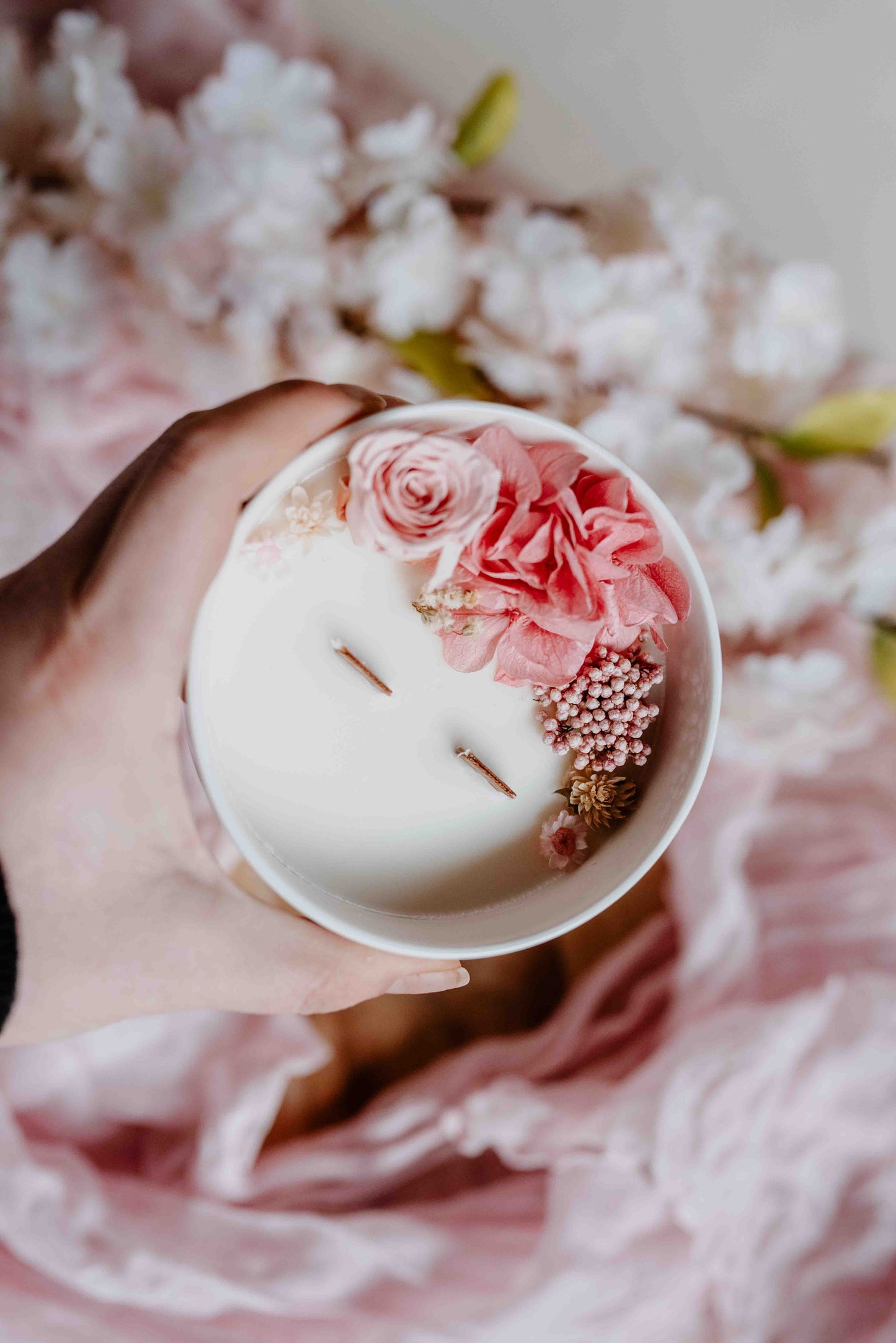 Elixir Printanier - Bougie cire de soja, parfum sans CMR, fleurs séchées