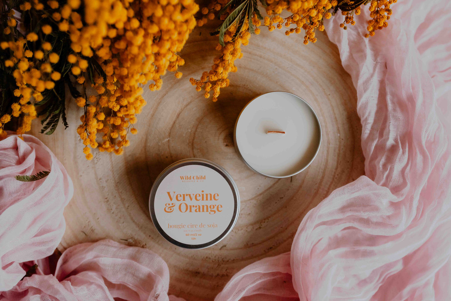 "Verveine & Orange" - Bougie naturelle parfumée - 15h
