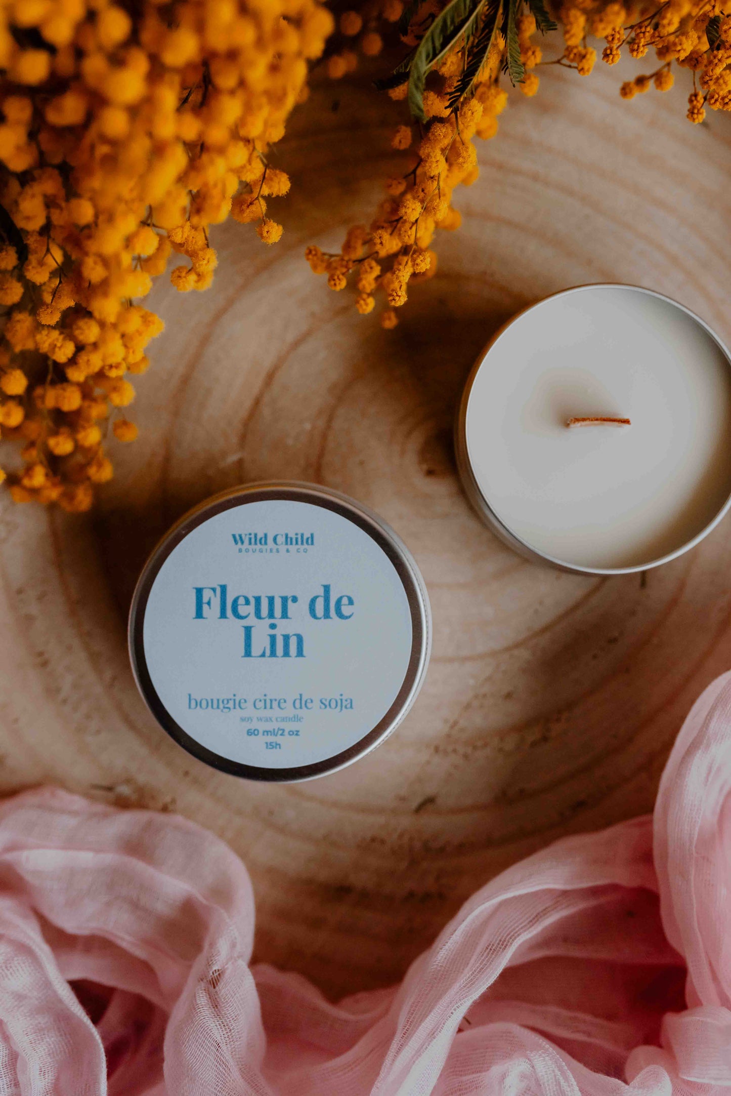 "Fleur de Lin" - Bougie naturelle parfumée - 15h