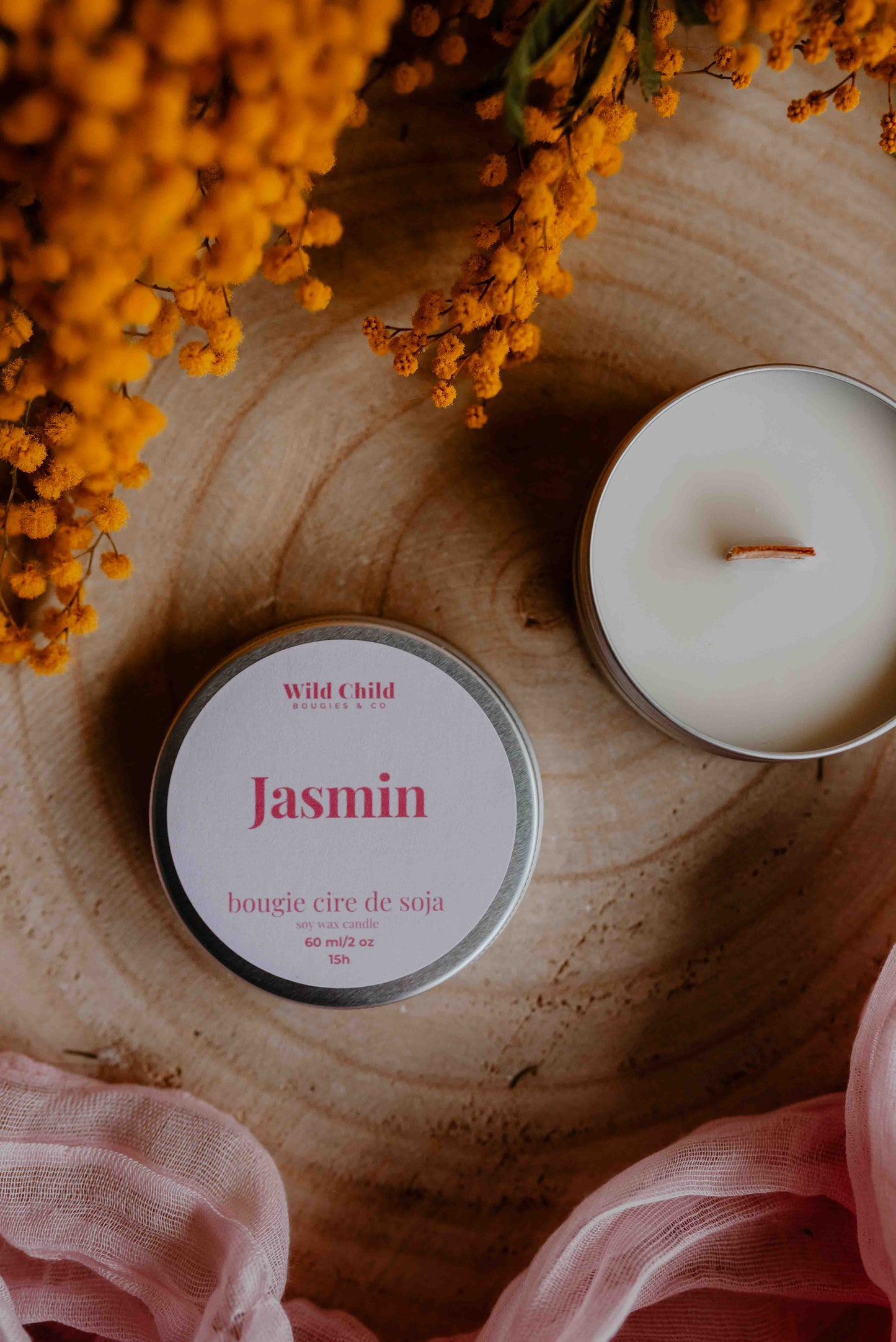 "Jasmin" - Bougie naturelle parfumée - 15h