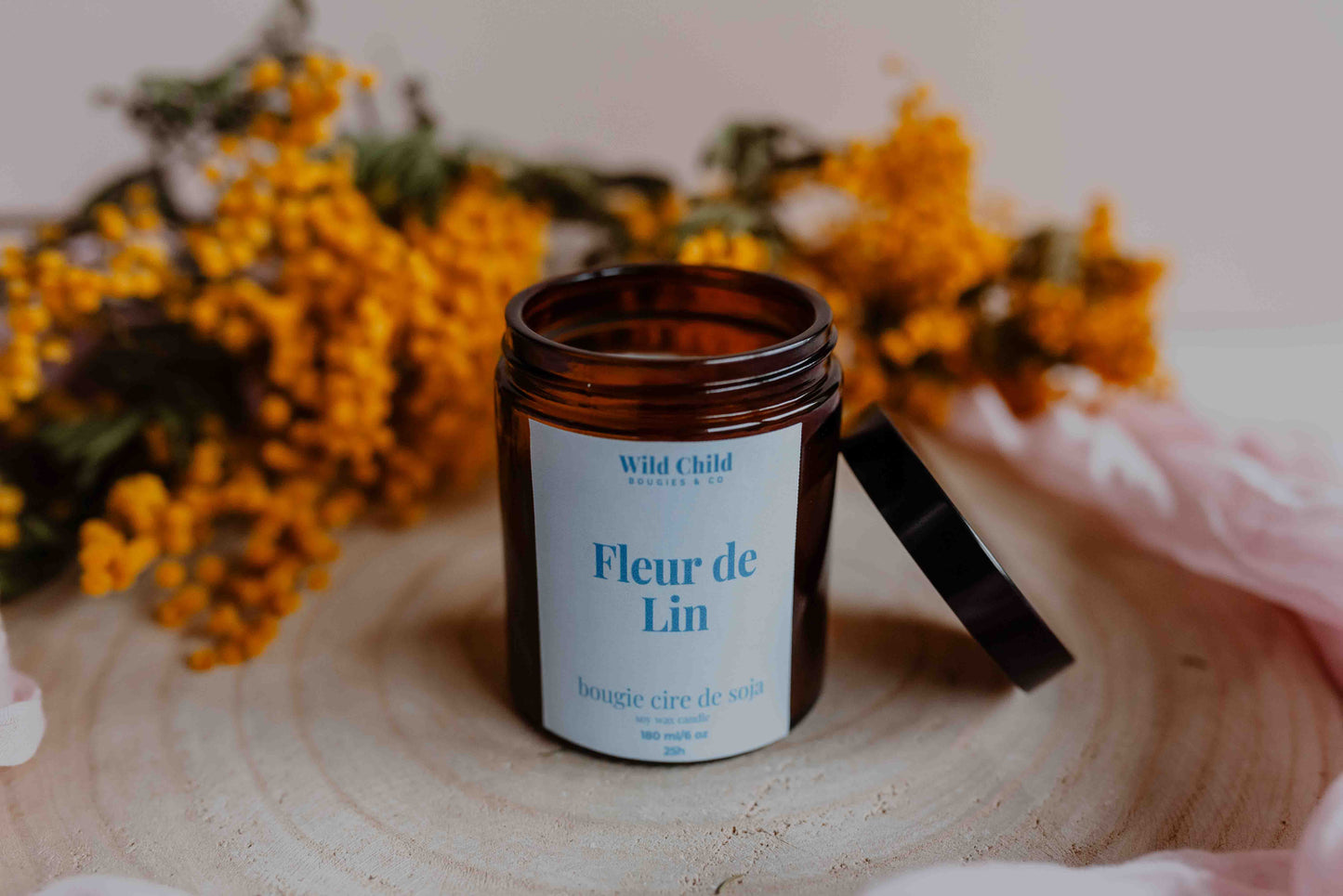 "Fleur de Lin" Bougie naturelle parfumée - 25h