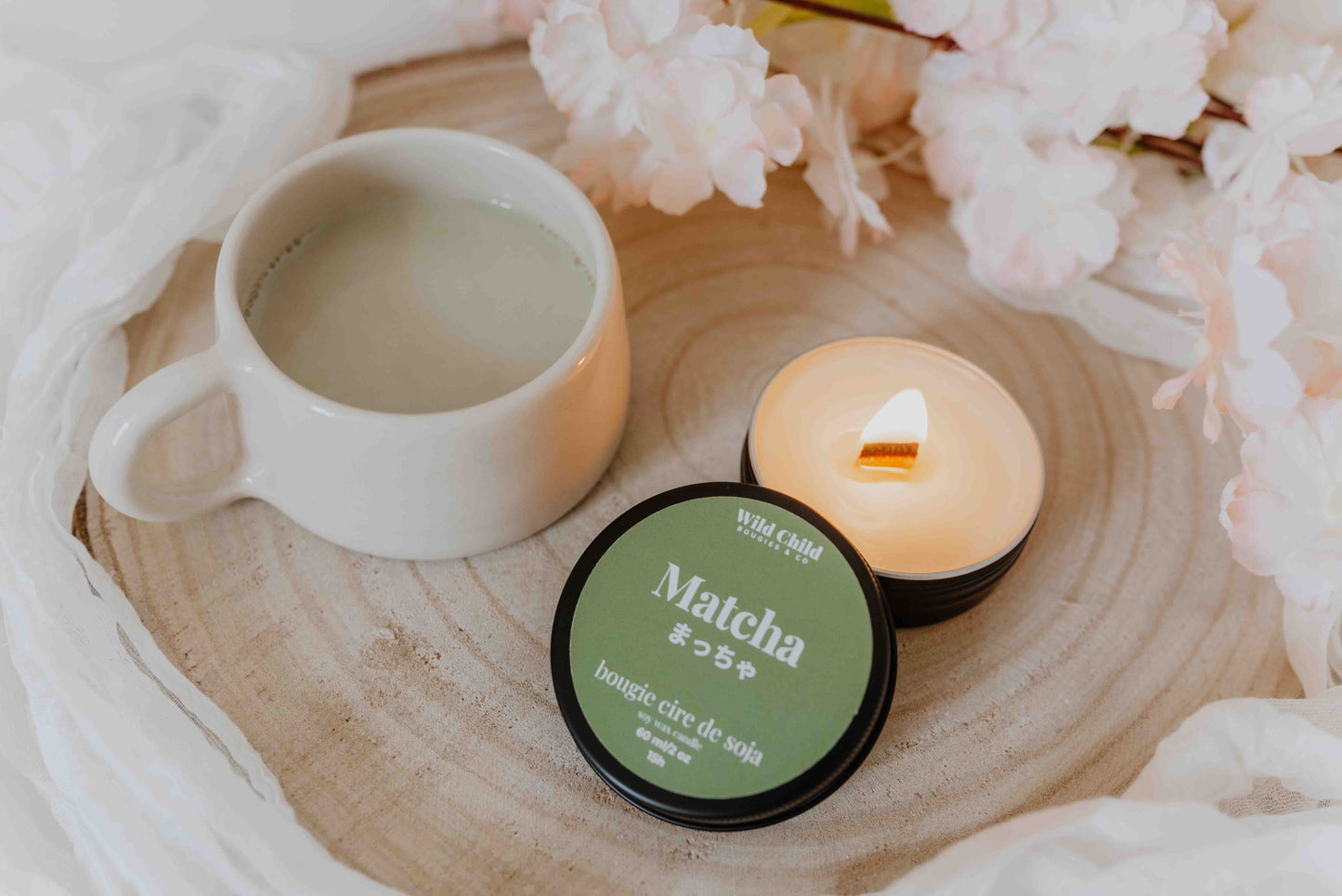 Matcha - Mini bougie cire de soja et parfum sans CMR - 12h