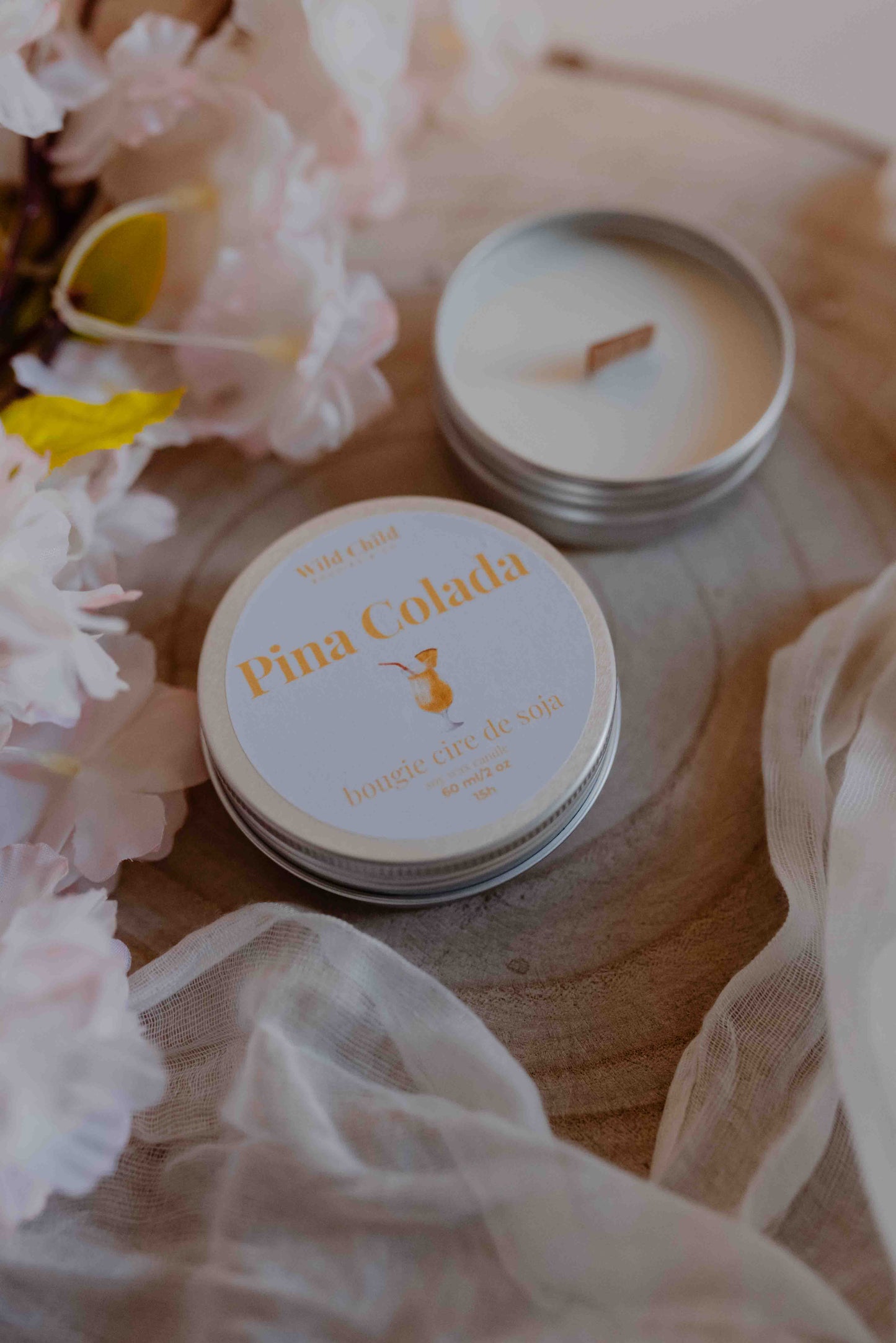 Pina Colada - Mini bougie cire de soja et parfum sans CMR - 15h