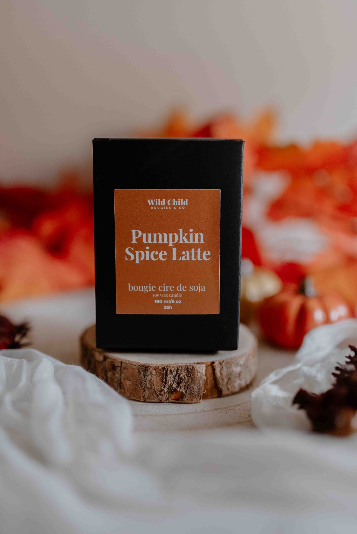 "Pumpkin Spice Latte" - Bougie naturelle parfumée - 25H
