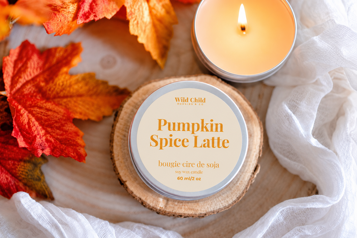 "Pumpkin Spice Latte" - Bougie naturelle parfumée - 15h