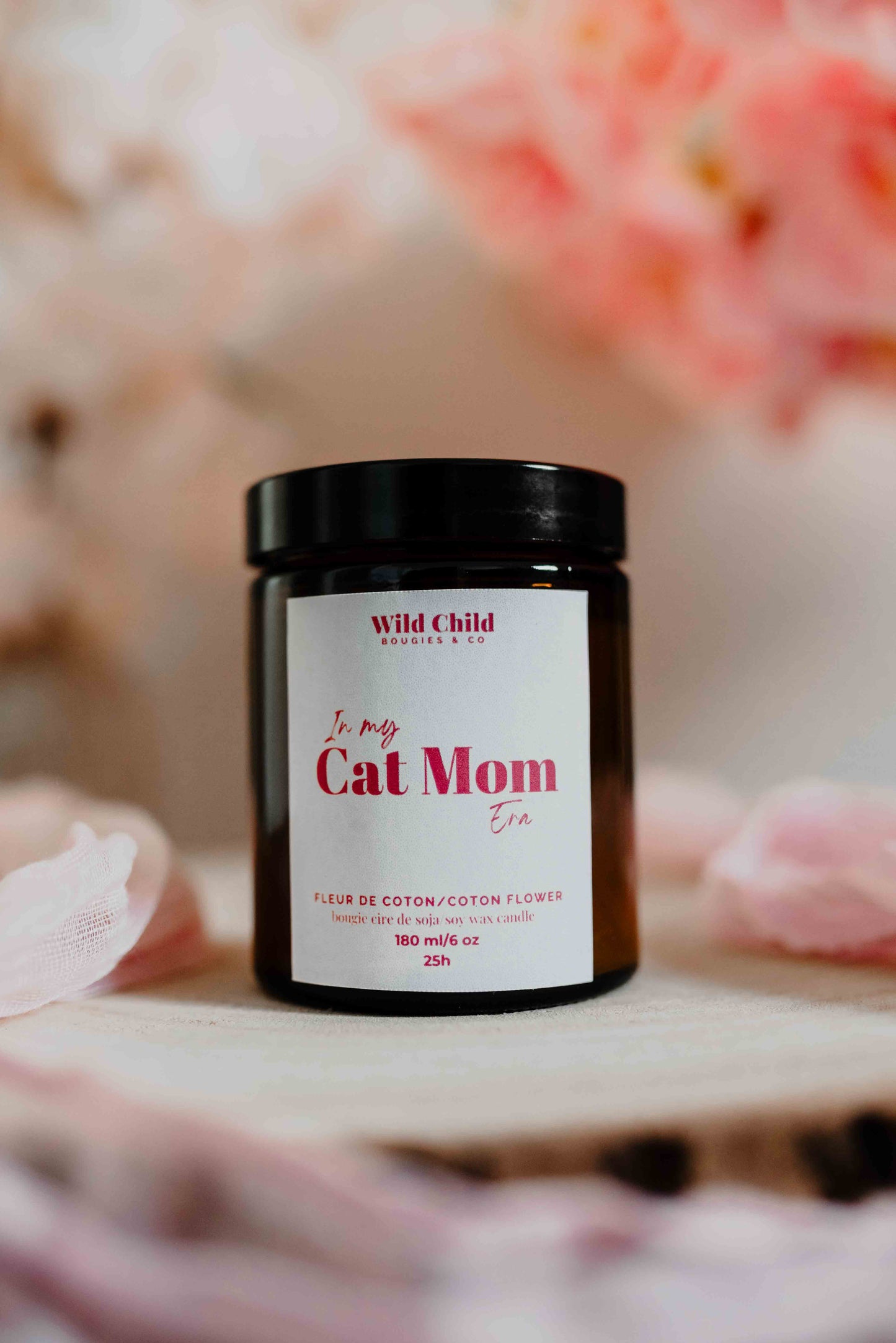 "Cat mom era" Bougie cire de soja et parfum au choix 25h