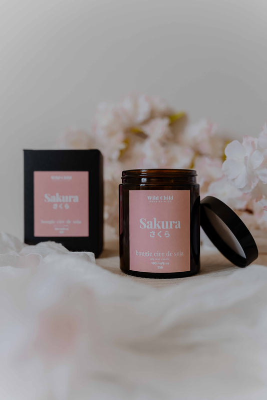 Sakura - Bougie cire de soja et parfum sans CMR - 25h