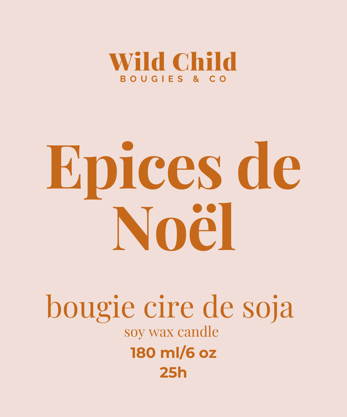 Epices de Noël - Bougie cire de soja et parfum sans CMR