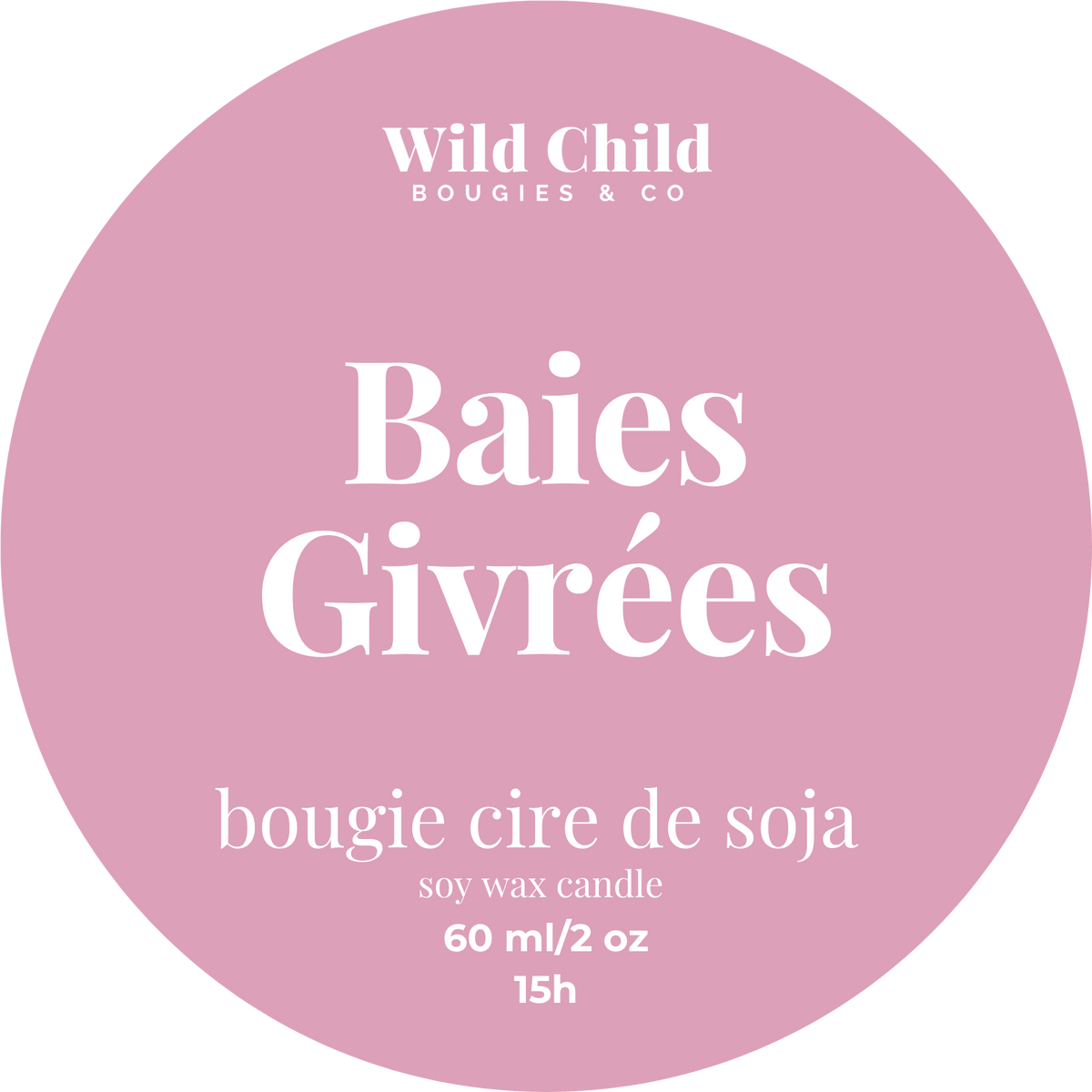Baies Givrées - Mini bougie cire de soja et parfum sans CMR