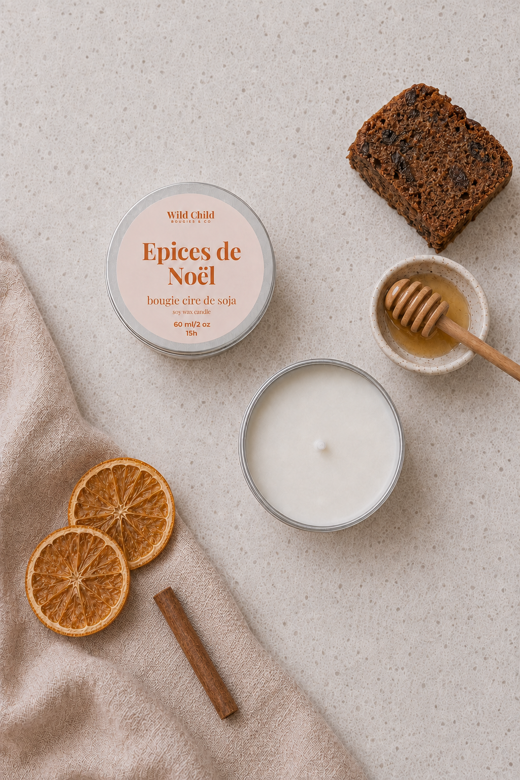 Epices de Noël - Bougie cire de soja et parfum sans CMR