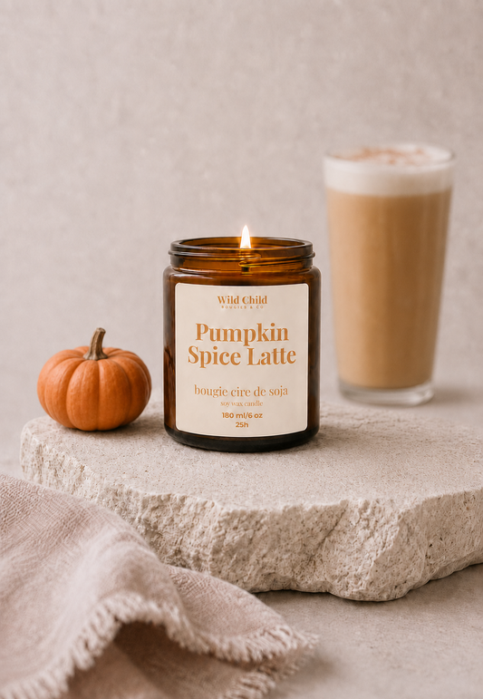 "Pumpkin Spice Latte" - Bougie naturelle parfumée - 25H