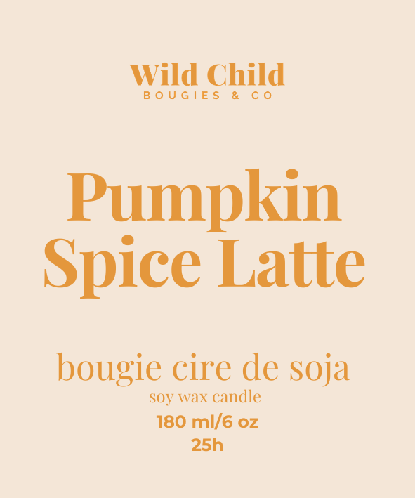 "Pumpkin Spice Latte" - Bougie naturelle parfumée - 25H